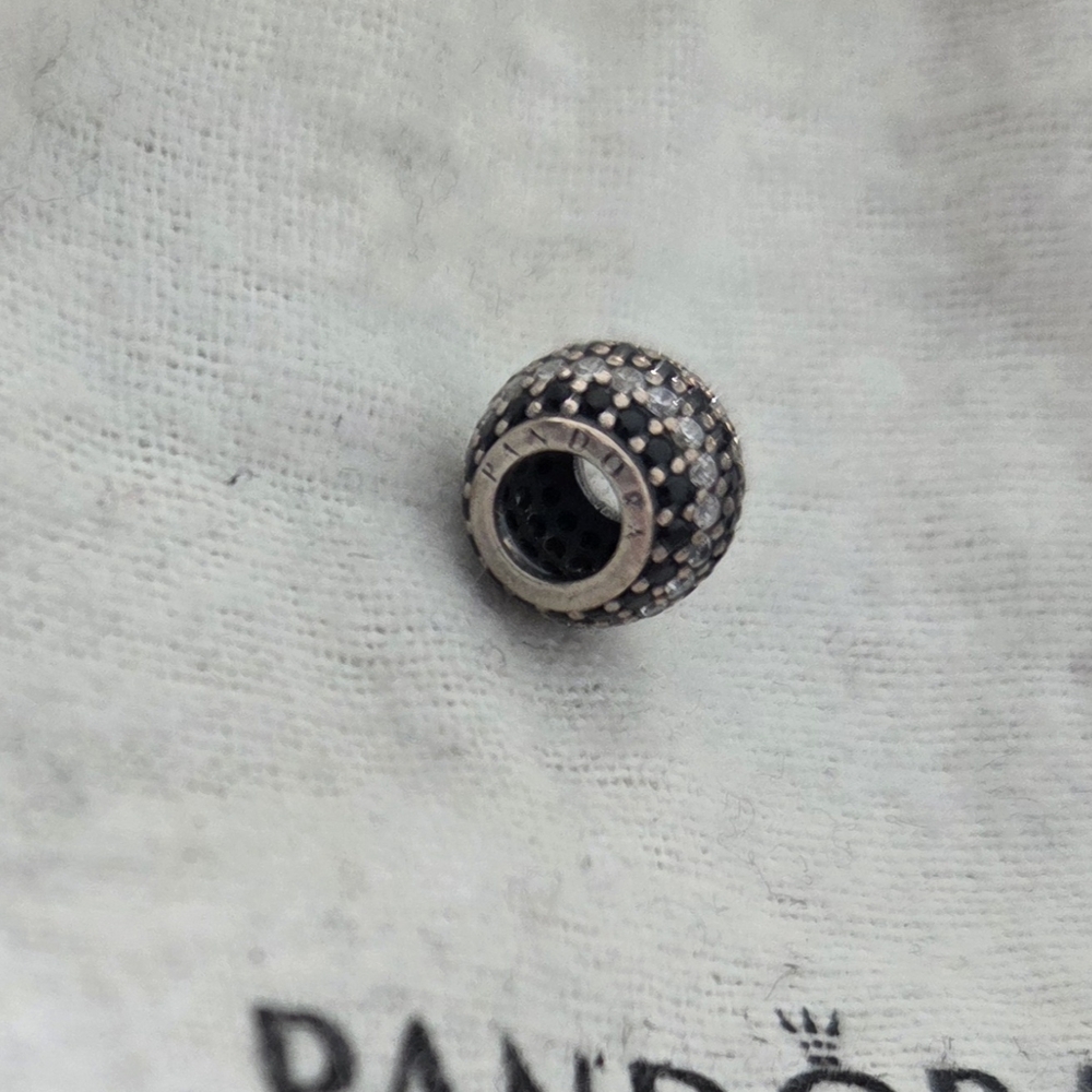 Pandora Black and Silver Charm